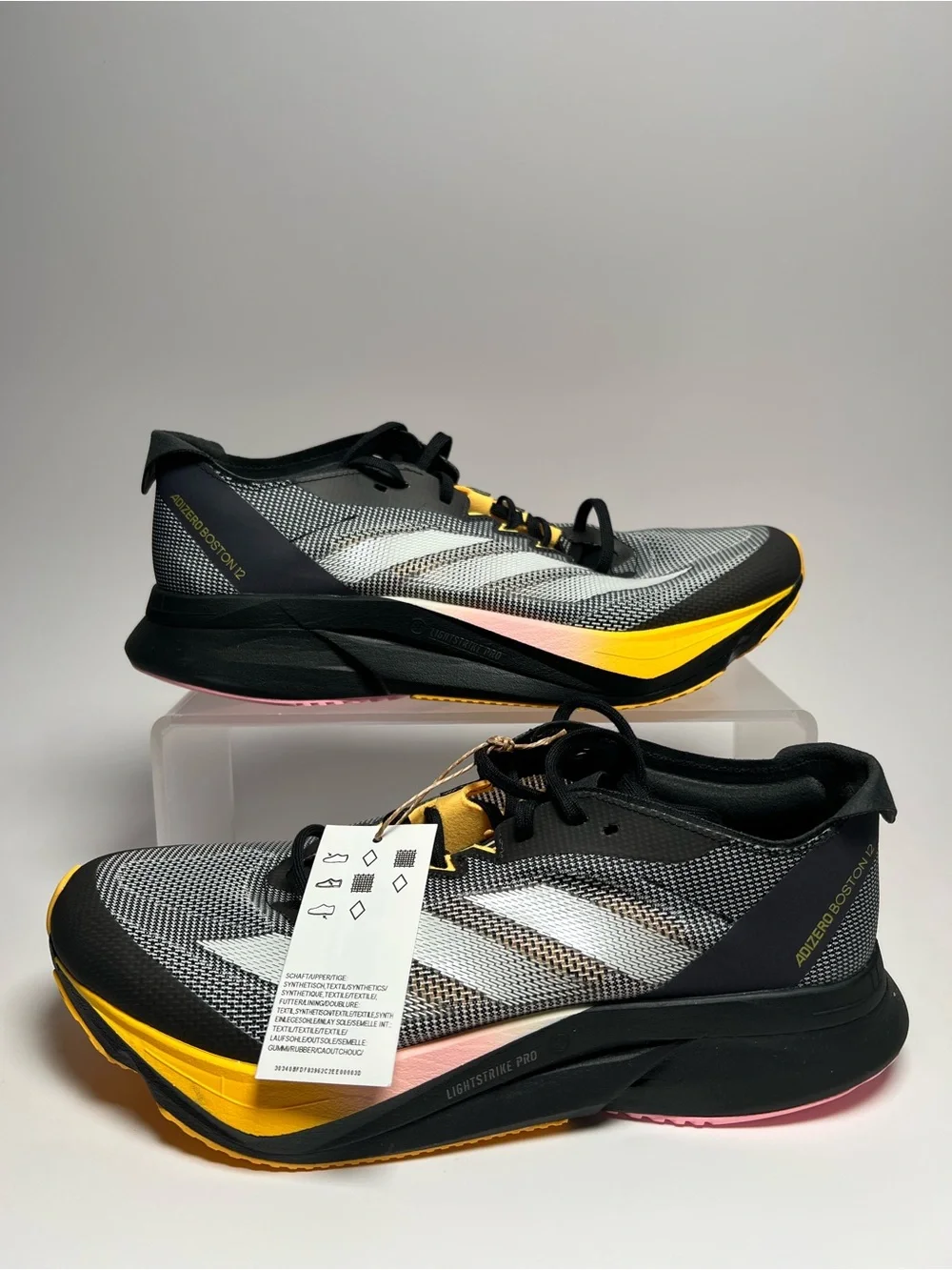 ADIDAS Adizero Boston 12 M Black Running Shoes IF9212 Mens / Womens